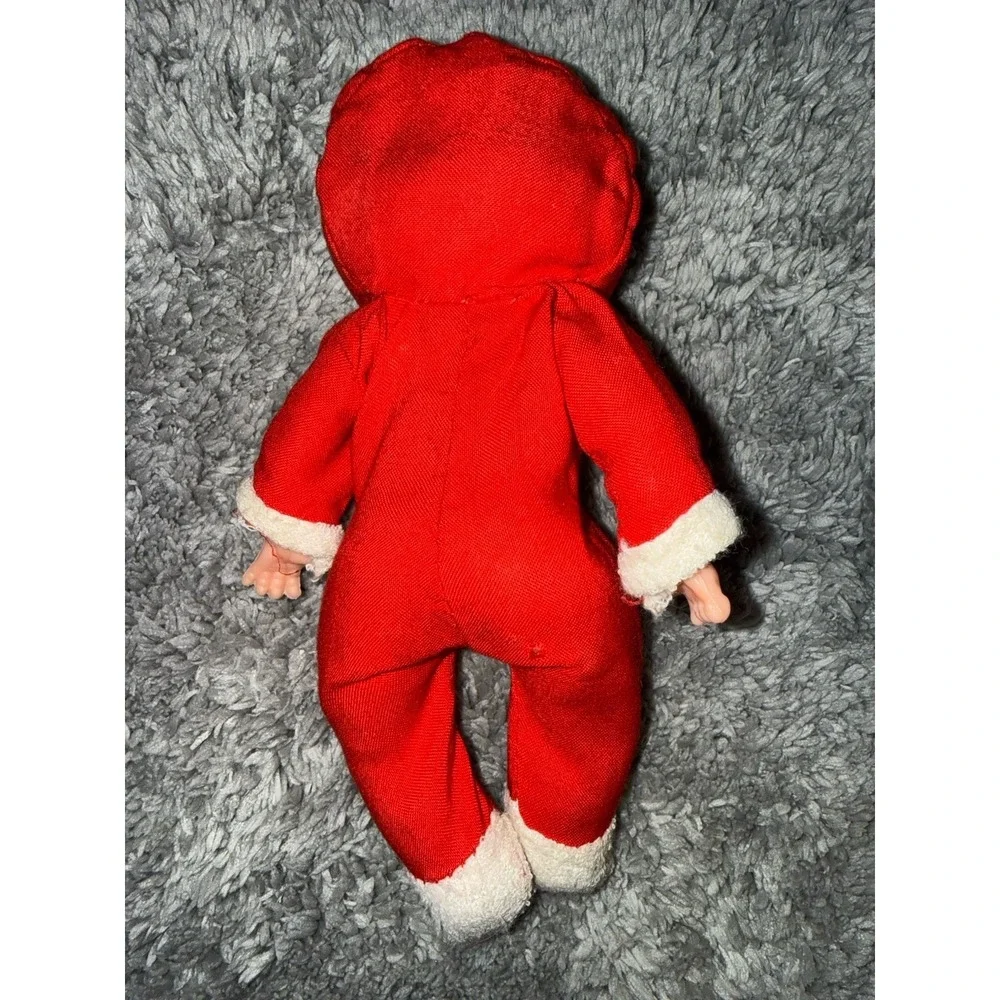 Vintage 3 Face Baby Doll 1963 Hong Kong 8 Inch Triple Face Toy Red Outfit